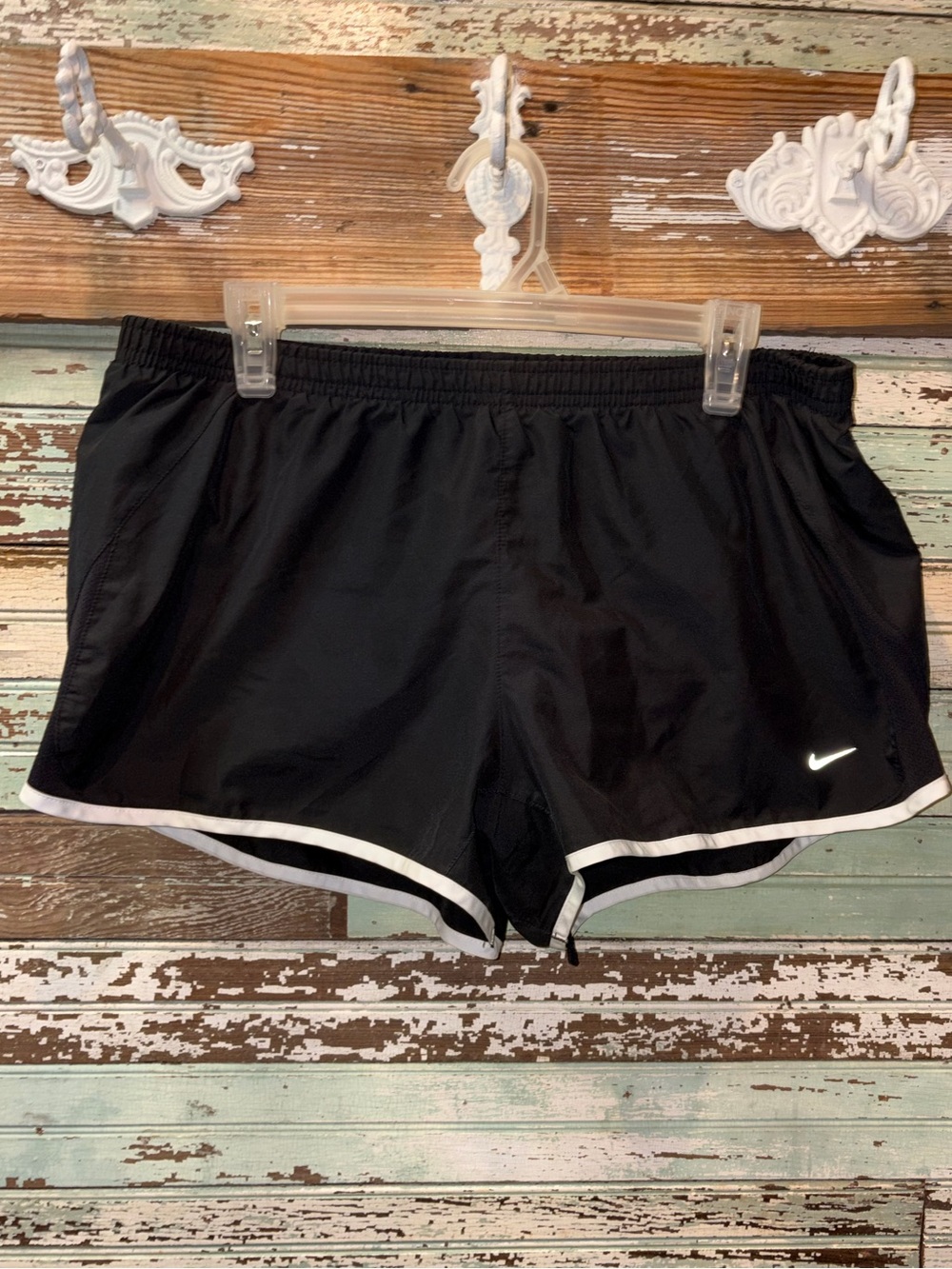 Nike Black Athletic Shorts with White Trim